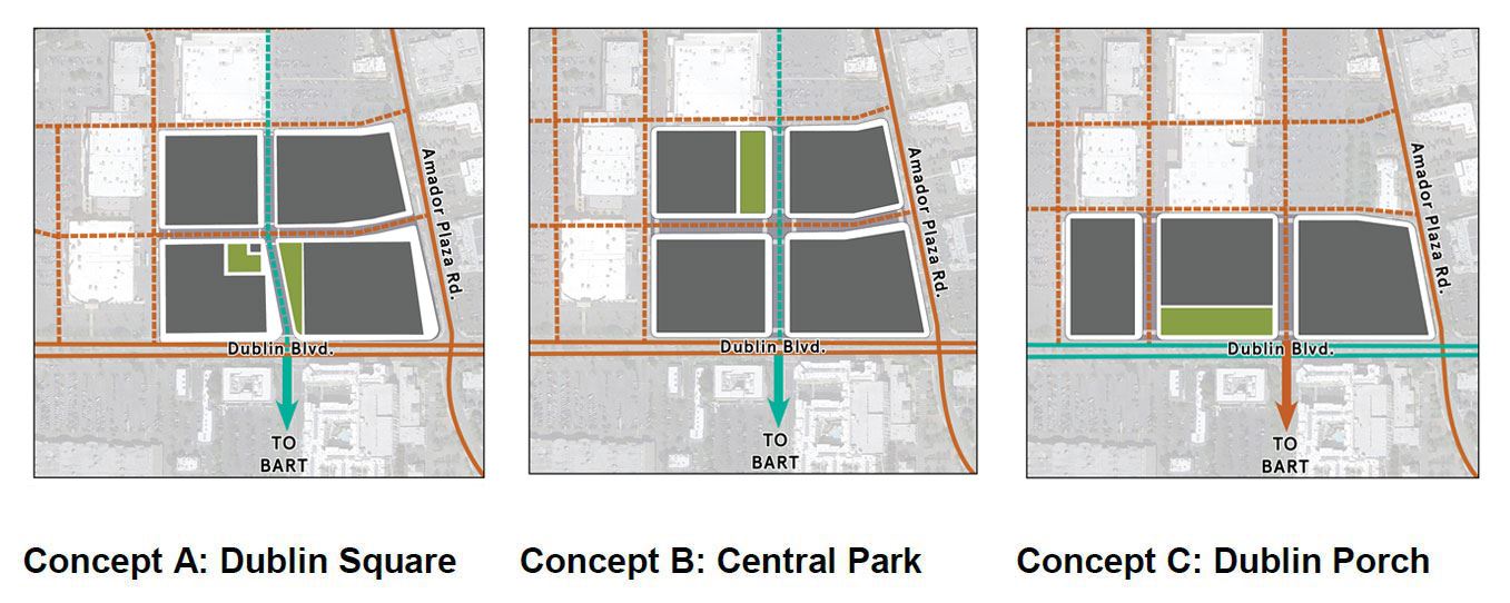 Downtown Town Square Concepts A, B and C