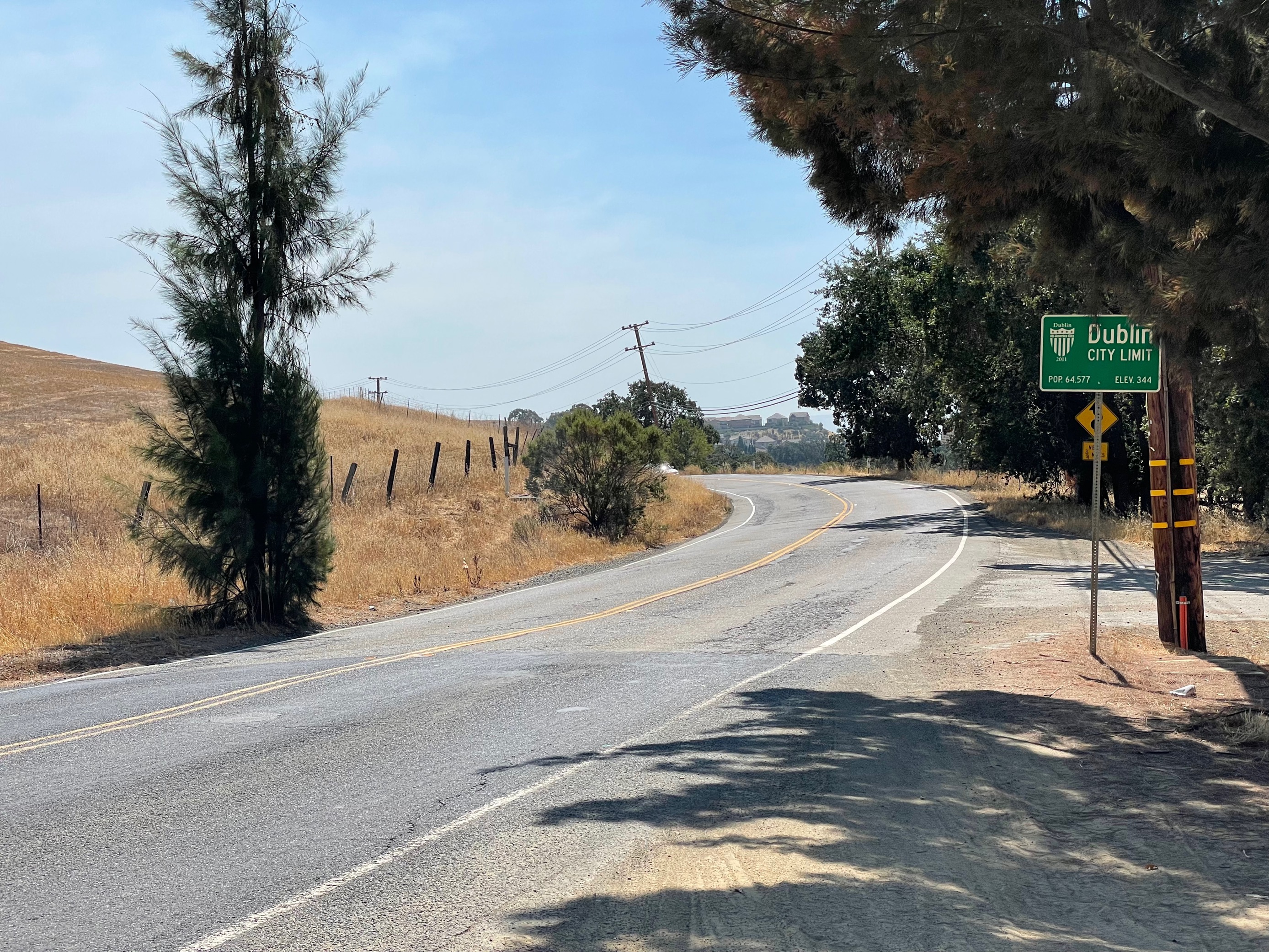 Tassajara Road Realignment Project Conditions Prior to Construction (September 2021)