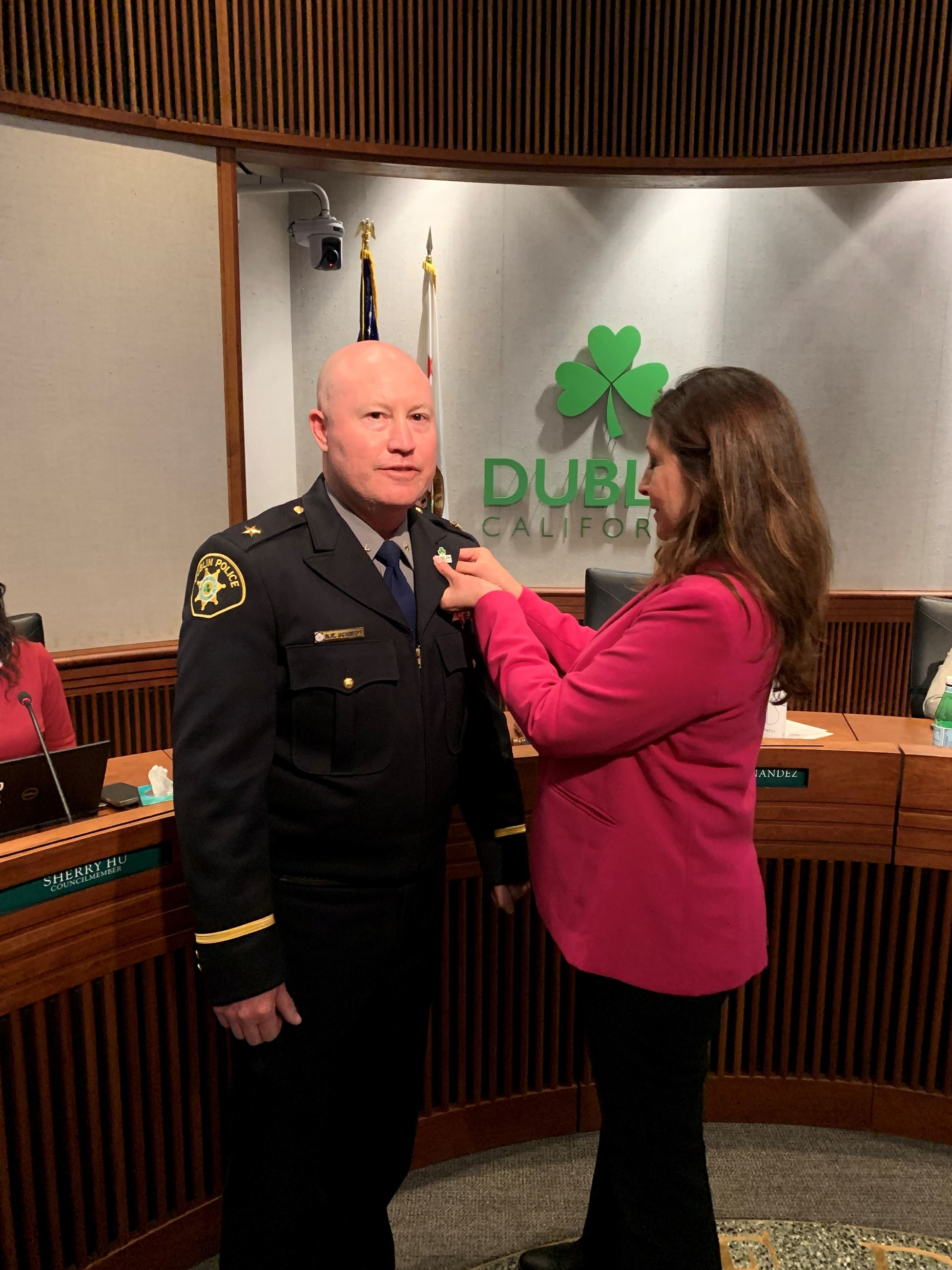 March 21, 2022 - New Police Chief Nathan Schmidt Pinned by Mayor Hernandez